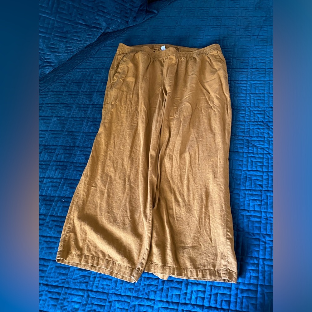 Old Navy High Waisted Linen Wide Leg Pants Marigold Women’s 3X